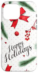 iPhone 16 Pro Max Happy Christmas Holidays Pattern White Red Green Decor Xmas Case