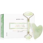 KORIKA Tools Face Roller & Gua Sha Massagerulle til ansigt og Massageværktøj Jade Green