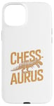 Coque pour iPhone 15 Plus Chessaurus Jeu d'échecs amusant Dinosaure T-Rex Joueur d'échecs