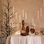 Arbre Lumineux Noel 1.5 m Ip44 Blanc Chaud Avec Flash 130 Led - Marron