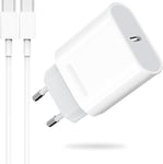 Chargeur Usb C Rapide For Iphone 16/16 Pro/16 Pro Max/16 Plus/15 Pro/15 Pro Max/15 Plus,25w Type C Prise Adaptateur Et 2m Cable Mural Secteur Alimentation Fast Charger For Samsung S23 S22 S21