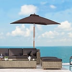 OutSunny Patio Umbrella Brown 2 x 1.5 m