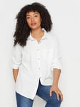 M&Co White Linen Shirt, White, Size 14, Women