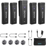 Boya BY-W4 Multiple Wireless Lavalier Microphone for 4 People,Mini Wireless Mic