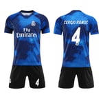 Real Madrid Soccer Club Rainbow Jersey Star Edition Sergio Ramos No.4 Fotbollströja Kit för barn Vuxna zV 26(140-150CM)