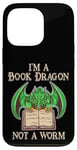 Coque pour iPhone 13 Pro Je suis un dragon de livres, pas un ver, un amateur de livres, un nerd