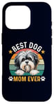 Coque pour iPhone 16 Pro Meilleure mère de chien Lowchen de tous les temps, propriétaire et amante de chiens amusants et rétro