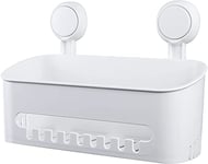 Uten Étagère de Douche Étagère Murale à Ventouse Sans Perçage Étagère de Douche Panier de Douche Auto-adhésif Étagère de Cuisine en Plastique Réutilisable pour Salle de Bain, Cuisine, Salon