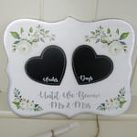 Wedding Countdown Chalkboard Weeks & Days Plaque Sign Engagement Gift Mr & Mrs