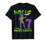 Mademark x Teenage Mutant Ninja Turtles - Dude I am 7 Years Old Donnie Pizza Birthday Party T-Shirt