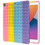 Pop Case for Apple iPad 10.2 (2020/2021) 7/8/9th Gen, Fidget Bubble It Rainbow