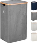 Lonbet - Grey Laundry Hamper with Lid - XL 100 L - Large Hampers for Laundry wi