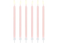 Party Deco Birthday Candles Light Pink - 14 Cm - 12 Pieces Universal