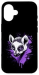 iPhone 16 Lemur in Purple and White Case