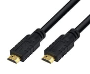 Premium Cord Câble HDMI 2.0 4K Haute Vitesse M/M 18 Gbps avec amplificateur, Compatible avec vidéo 4K @ 60Hz, Deep Color, 3D, Arc, HDR, 3 x blindés, connecteurs plaqués Or, Noir, 7 m