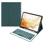 For Xiaomi Pad 6S Pro 12.4 2024 +X3 Candy Color Round Keys Bluetooth Keyboard Leather Case(Dark Night Green)