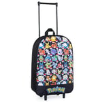 Pokémon Bagages Enfant, Petite Valise Enfant 39x27cm, 10.5L, 2 roulettes, Noir, Fermeture Zippée (Noir AOP)