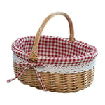 Tamkyo Wicker Basket Gift Baskets Empty Oval Willow Woven Picnic Basket with Handle Wedding Basket Small