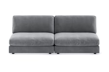 Arken Modulsofa 3-seter Fløyel - Lysegrå Velour sofa & fløyel Grå Concept 55