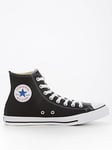 Converse Mens Leather Hi Top Trainers - Black, Black, Size 6, Men