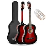 3rd Avenue Guitare Classique Pour Enfants Taille 3/4 Avec Cordes En Nylon Espagnol Pour Débutant - 6 Mois De Cours Gratuits, Sac, Cordes - Rouge