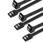 SATA Cable III, Benfei 3 Pack SATA Cable III 6Gbps 90 Degree Right Angle with Locking Latch 18 Inch for SATA HDD, SSD, CD Driver, CD Writer,Black