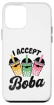 Coque pour iPhone 12 mini J'accepte le thé à bulles Boba Milk Tea Boba Pearl Lover