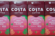 4 x Boxes Costa Nespresso Coffee Pods Aluminium Capsules Rich Brazilian Blend