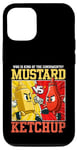 Coque pour iPhone 14 Graphique de combat moutarde contre ketchup King of the Condiments