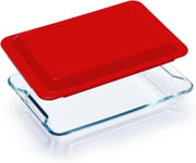 Nutriups Glass Baking Dish for Oven Glass Oven Dish Rectangular (with lid- 2.5L)