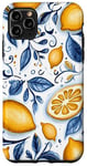 Coque pour iPhone 11 Pro Max Blanc moderne Paisley Côte italienne avec citrons Amalfi de