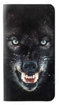 Black Wolf Blue Eyes Face PU Leather Flip Case Cover For Google Pixel 2