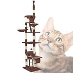 Arbre à chat Plafond Beige/marron Corde en Sisal Griffoir Grattoir XXL Escalade