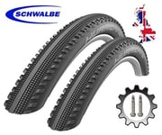 2 Schwalbe Hurricane 29 x 2.25 Addix Performance Wired Tyres In Black + PV Tubes