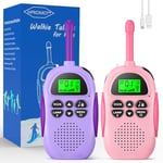 HPROMOT Rechargeable Walkie Talkie Kids 16 Channels 2 Way Radio 3 Km Long Range Walkie Talkies With LCD Flashlight Toys Gifts for 3-12 Boys Girls Indoor Outdoor Adventures Camping Hiking