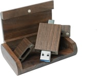 Clé USB C en bois de noyer 64 Go 1 pièce, clé USB C OTG USB C, clé USB 3.0 et clé USB C, clé USB C pour smartphone Android USB A + USB C