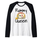 Funny Rummy Queen Card Game Winner Mom Mother Grandmother Raglan Baseball Tee