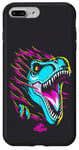 Coque pour iPhone 7 Plus/8 Plus Jurassic World Colorful Neon Iconic T-Rex Logo