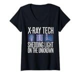 Womens X Ray Tech shedding light on the unknown Radiology V-Neck T-Shirt