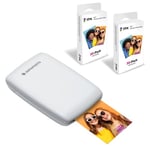 AgfaPhoto Mini P.2 - Pack Imprimante Portable Zink Photos Instantanees + Recharge pour 60 Photos supplementaires - Impression sans Encre Facile, Rapide - Photo 75 x 50 mm - Smartphones et Tablettes