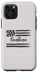 Coque pour iPhone 11 Pro Santana – Nom personnalisé, étoiles et rayures, drapeau des États-Unis