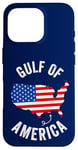 Coque pour iPhone 16 Pro Golfe des États-Unis Amérique Carte drôle Golfe du Mexique Drapeau USA 4 juillet