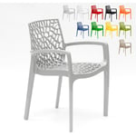 Grand Soleil - Chaise en polypropylène accoudoirs jardin café Gruvyer Arm Couleur: Gris