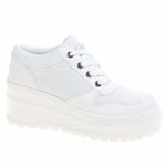 Rocket Dog Cosmic Womens Girls Wedge Heel Low Top Festival Trainers White Black