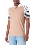 BOSS Men's Paule 3 Polo, Medium Beige, L