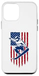 Coque pour iPhone 12 mini Snowboard Drapeau Américain pour Snowboarders Drapeau USA