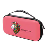 Etui pochette pour Nintendo Switch Lite corail avec votre prenom motif licorne facon rock and roll