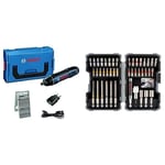 Bosch Professional visseuse sans-fil GO 2.0 (avec set de 25 embouts de vissage, câble de charge, L-BOXX Mini) + 43 pièces Coffrets d'embouts de vissage Extra Hard (PH, PZ, SL, T, TH-Bit, Accessoires)