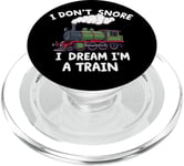 Funny Train Lovers Men Boys I Don't Snore I Dream Im A Train PopSockets PopGrip pour MagSafe