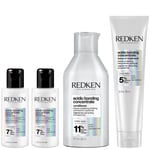 Redken Acidic Bonding Concentrate 2x Mini Shampoo 75ml, Conditioner 300ml and Leave-In Treatment 150ml Bundle (Worth £64.25)